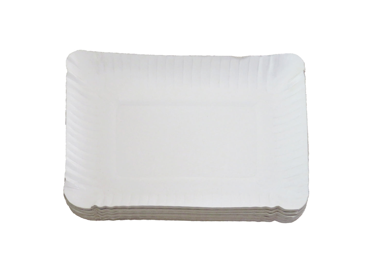 LUSKA 100% Biodegradable 11 inch x 9 inch Rectangular White Paper Plates, for Parties and Family Events, Disposable Pack of 50 Plates