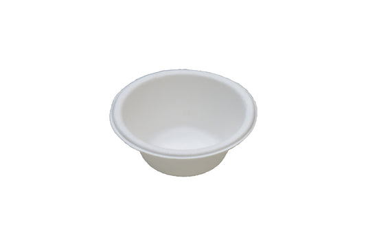 LUSKA Heavy-Duty Sugarcane Paper Bowl 180ml Round White (Pack of 50) | Disposable Paper Bowls | 100% Natural Biodegradable Eco-Friendly
