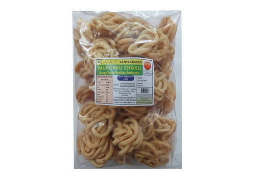 LUSKA Kanyakumari Murukku Chakli Namkeen Snack | 1 kg (1000 grams) | South Indian Thenkuzhal Murukku Snack | Very Crunchy Delicious | Zero Cholesterol