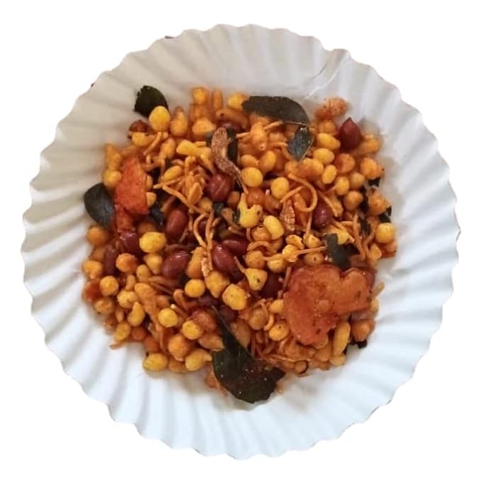 LUSKA Kanyakumari Hot Spicy Mixture Namkeen Snack | 1 kg (1000 grams) | Traditional South Indian Crispy Spicy Mixture Snack with Sev, Boondi, Peanuts | Zero Cholesterol