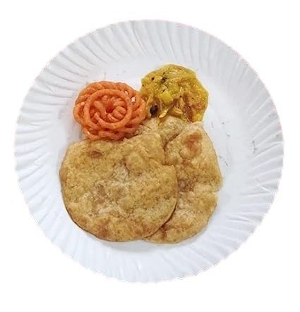 LUSKA 100% Biodegradable 10 inch Round White Paper Plates, for Parties and Family Events, Disposable Pack of 50 Plates