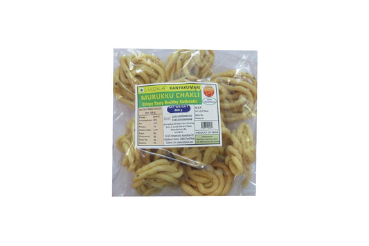 LUSKA Kanyakumari Murukku Chakli Namkeen Snack | 400 grams | South Indian Thenkuzhal Murukku Snack | Very Crunchy Delicious | Zero Cholesterol