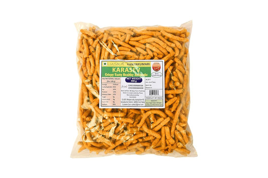 LUSKA Kanyakumari Spicy Hot Crunchy KaraSev Namkeen Snack | 400 grams | Traditional South Indian Kara Sev | Pepper Kadak Sev | Zero Cholesterol