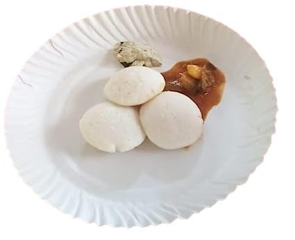 LUSKA 100% Biodegradable 10 inch Round White Paper Plates, for Parties and Family Events, Disposable Pack of 50 Plates