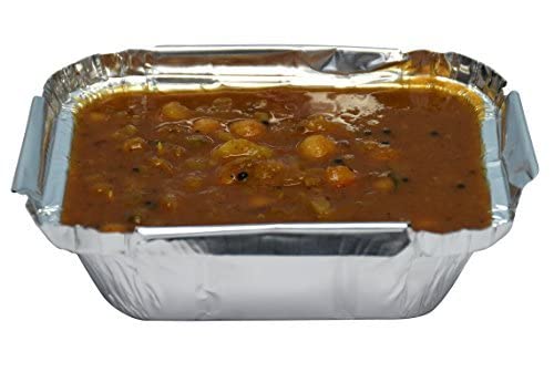 LUSKA Aluminium Silver Foil Container 450ml (Pack of 100) | Food Storage Disposable Containers with Lid for Kitchen, Party Events Catering and Baking