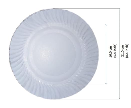LUSKA 100% Biodegradable 8 inch Round White Paper Plates, for Parties and Family Events, Disposable Pack of 50 Plates