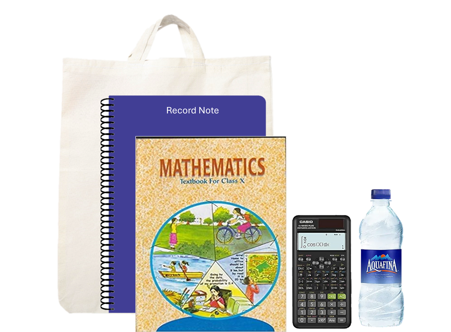 LUSKA (Pack of 5 Cotton Tote Grocery Shopping Bags for Groceries Fruits & Vegetables | With Handles | Hold 5 kgs | 11 Inch x 13 inch | White Hand-made Reusable Washable Eco Friendly Biodegradable Jhola Bag