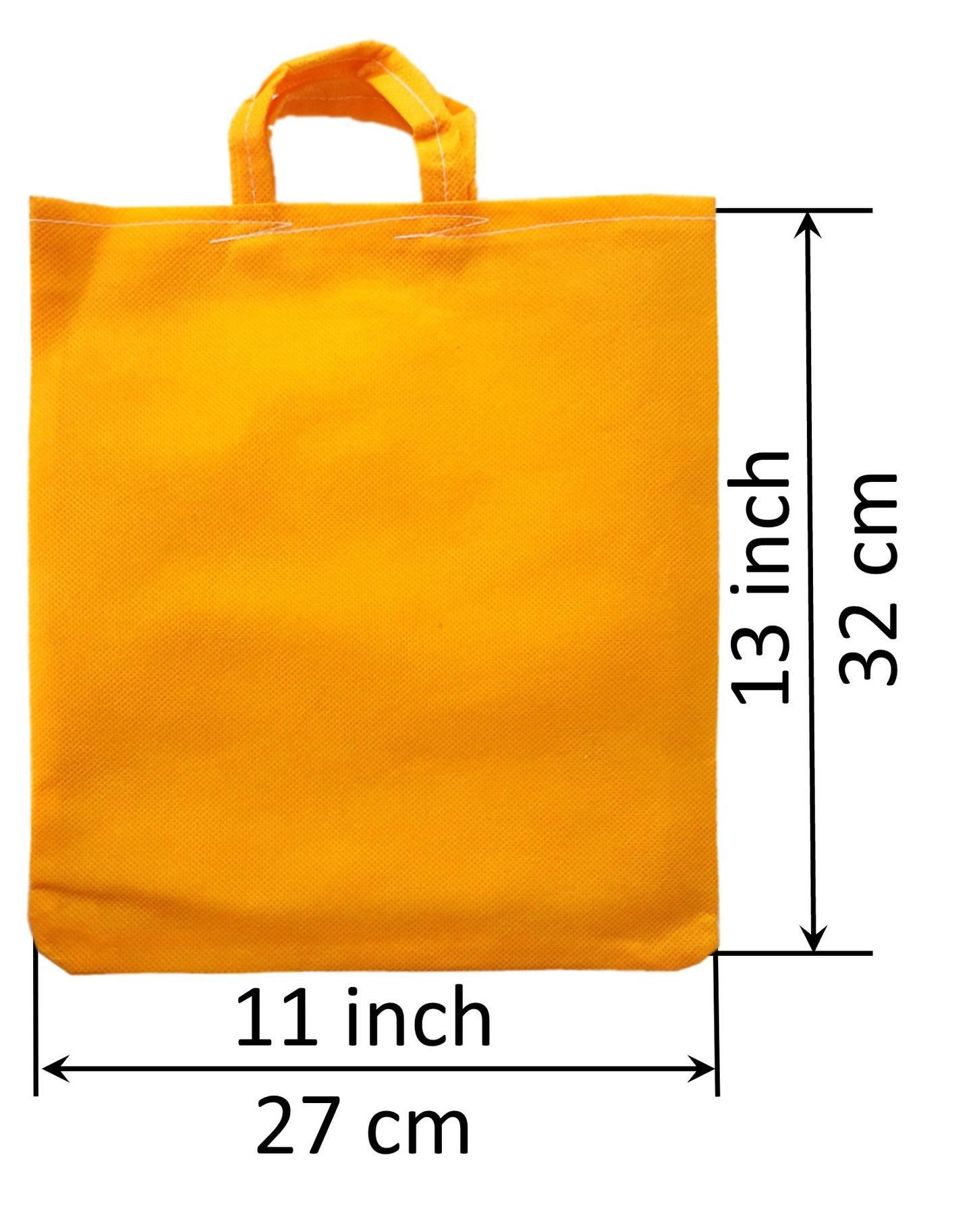 LUSKA Reusable Tote Grocery Shopping Bags (Pack of 5) | With Handles | Hold 5 kgs | 11 in x 13 in | Hand-made Recyclable Eco Friendly Jhola Bag, Shopping Bag For Grocery, Vegetable Bags For Market | Orange Color