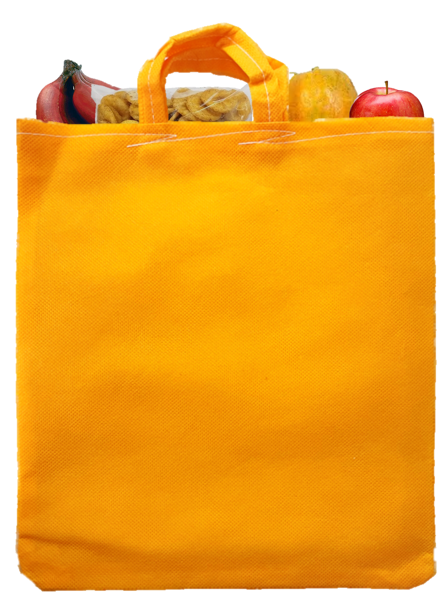 LUSKA Reusable Tote Grocery Shopping Bags (Pack of 5) | With Handles | Hold 5 kgs | 11 in x 13 in | Hand-made Recyclable Eco Friendly Jhola Bag, Shopping Bag For Grocery, Vegetable Bags For Market | Orange Color