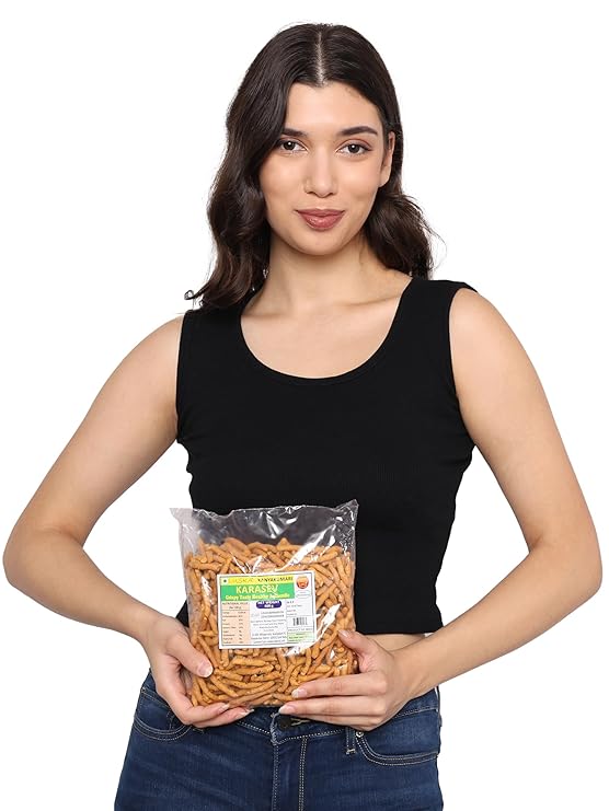 LUSKA Kanyakumari Spicy Hot Crunchy KaraSev Namkeen Snack | 250 grams | Traditional South Indian Kara Sev | Pepper Kadak Sev | Zero Cholesterol