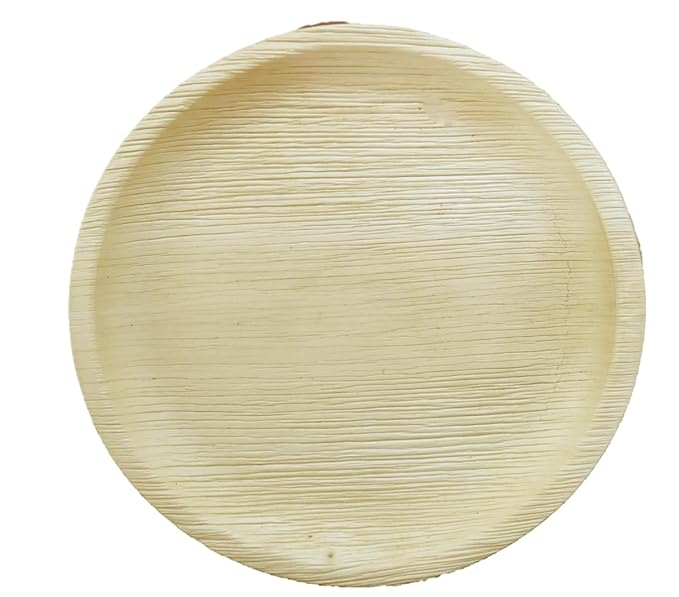 LUSKA 100% Biodegradable 10 inch Areca Plates, for Parties and Family Events, Disposable (Pack of 25)