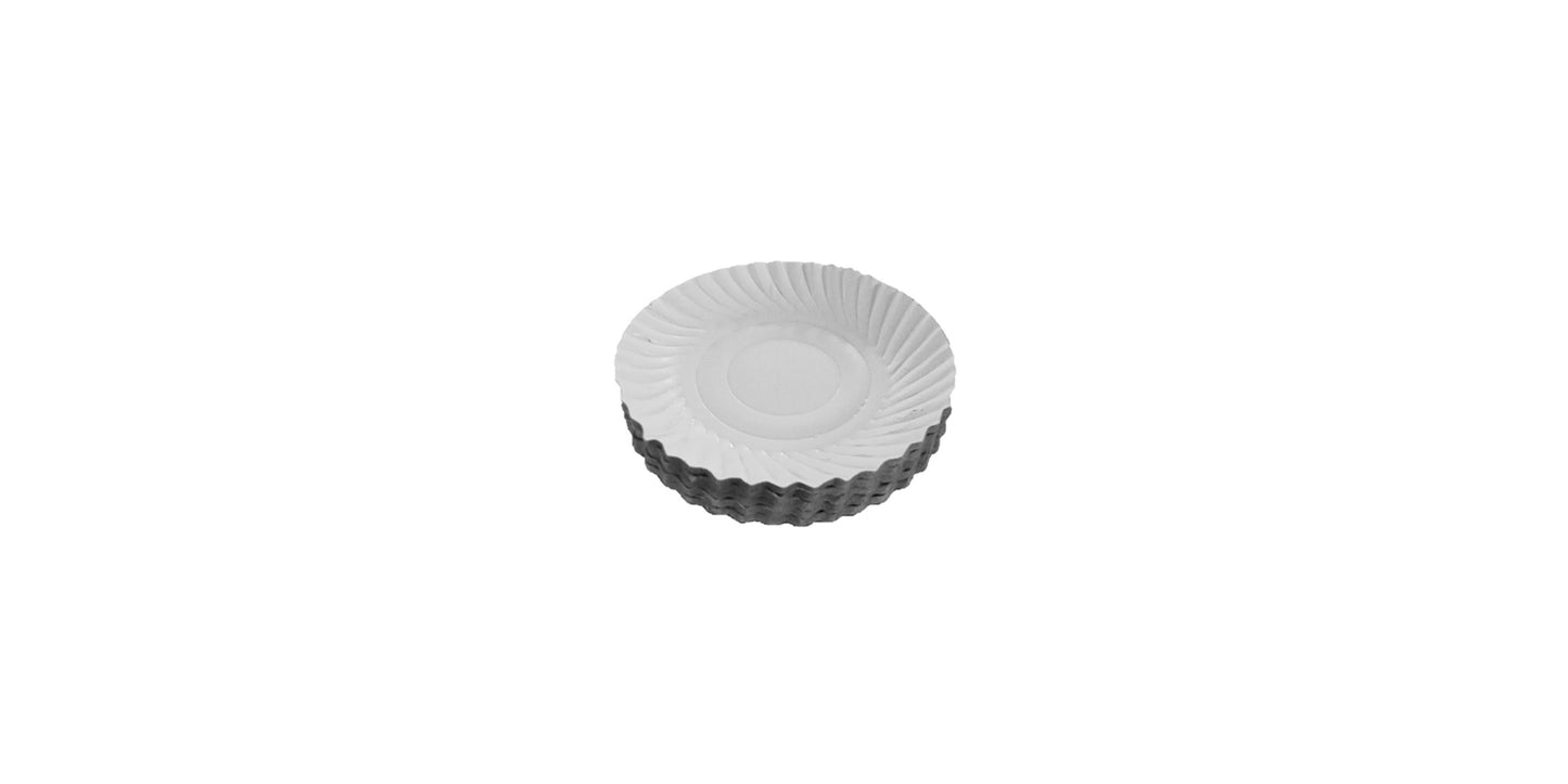 LUSKA 100% Biodegradable 6 inch Round White Paper Plates, for Parties and Family Events, Disposable Pack of 50 Plates