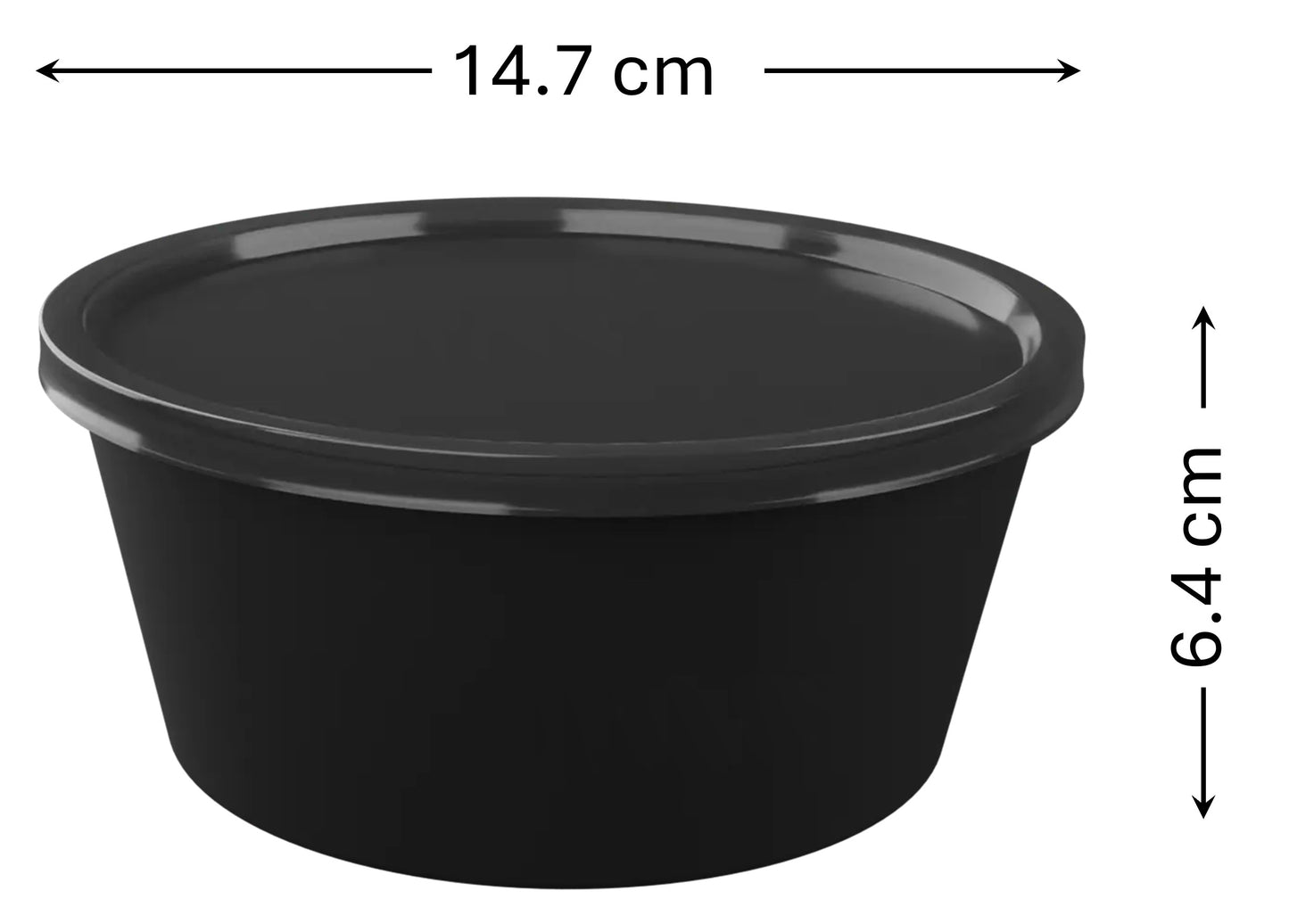 LUSKA Round Food Delivery Containers with Lid, 750ml (Pack of 25) | Reusable Plastic Containers for Food Delivery, Food Storage, Kitchen and Household use | Microwave Safe, Fridge & Freezer Safe