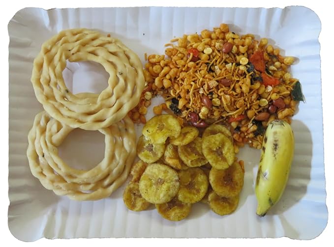 LUSKA Kanyakumari Hot Spicy Mixture Namkeen Snack | 1 kg (1000 grams) | Traditional South Indian Crispy Spicy Mixture Snack with Sev, Boondi, Peanuts | Zero Cholesterol