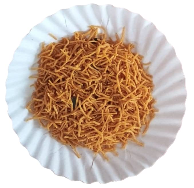 LUSKA Kanyakumari Crispy Delicious Omapodi Thin Sev Namkeen snack | 400 grams | Traditional South Indian Sev | Besan Sev | Mora Sev | Bhujiya | Bhel Puri Sev | Zero Cholesterol