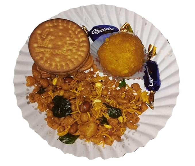 LUSKA 100% Biodegradable 7 inch Round White Paper Plates, for Parties and Family Events, Disposable Pack of 50 Plates