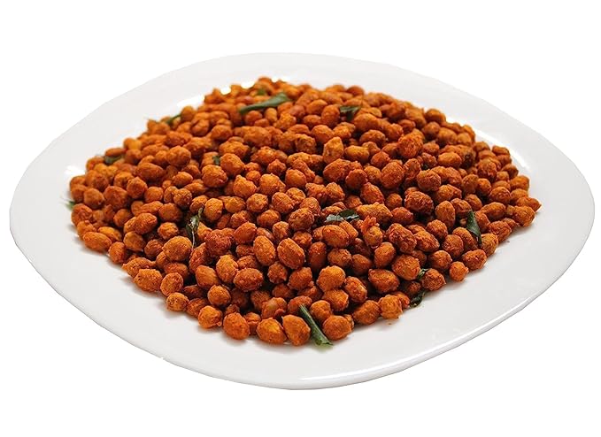 LUSKA Kanyakumari Spicy Hot Crunchy Masala Coated Roasted Peanuts | 400 grams | Traditional South Indian Masala Kadalai | Zero Cholesterol