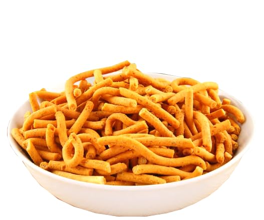 LUSKA Kanyakumari Spicy Hot Crunchy KaraSev Namkeen Snack | 250 grams | Traditional South Indian Kara Sev | Pepper Kadak Sev | Zero Cholesterol