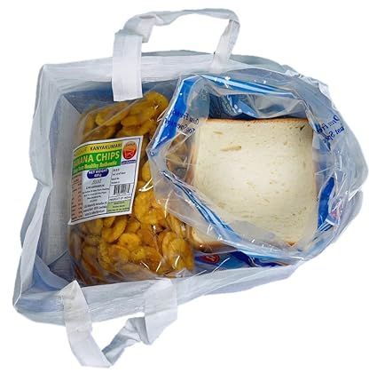 LUSKA (Pack of 5 Cotton Tote Shopping Bags for Bakery & Light weight items | With Handles | Hold 1 kgs | 12 Inch x 12 inch | White Hand-made Reusable Washable Eco Friendly Biodegradable Jhola bag