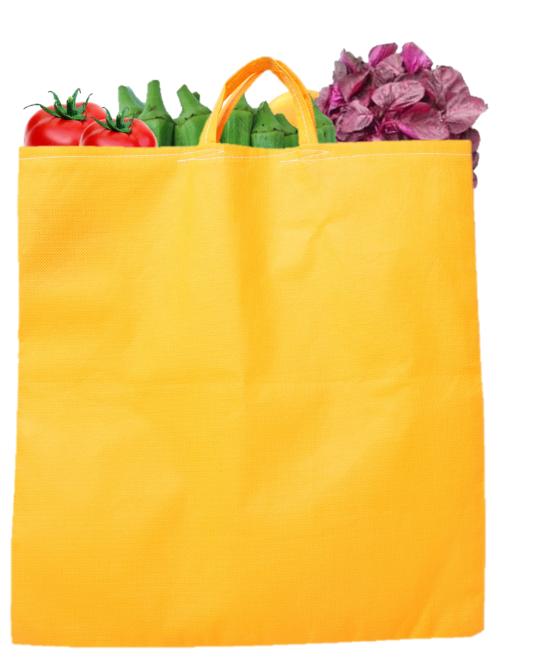 LUSKA Reusable Tote Grocery Shopping Bags (Pack of 5) | With Handles | Hold 7 kgs | 11 in x 13 in | Hand-made Recyclable Eco Friendly Jhola Bag, Shopping Bag For Grocery, Vegetable Bags For Market | Orange Color