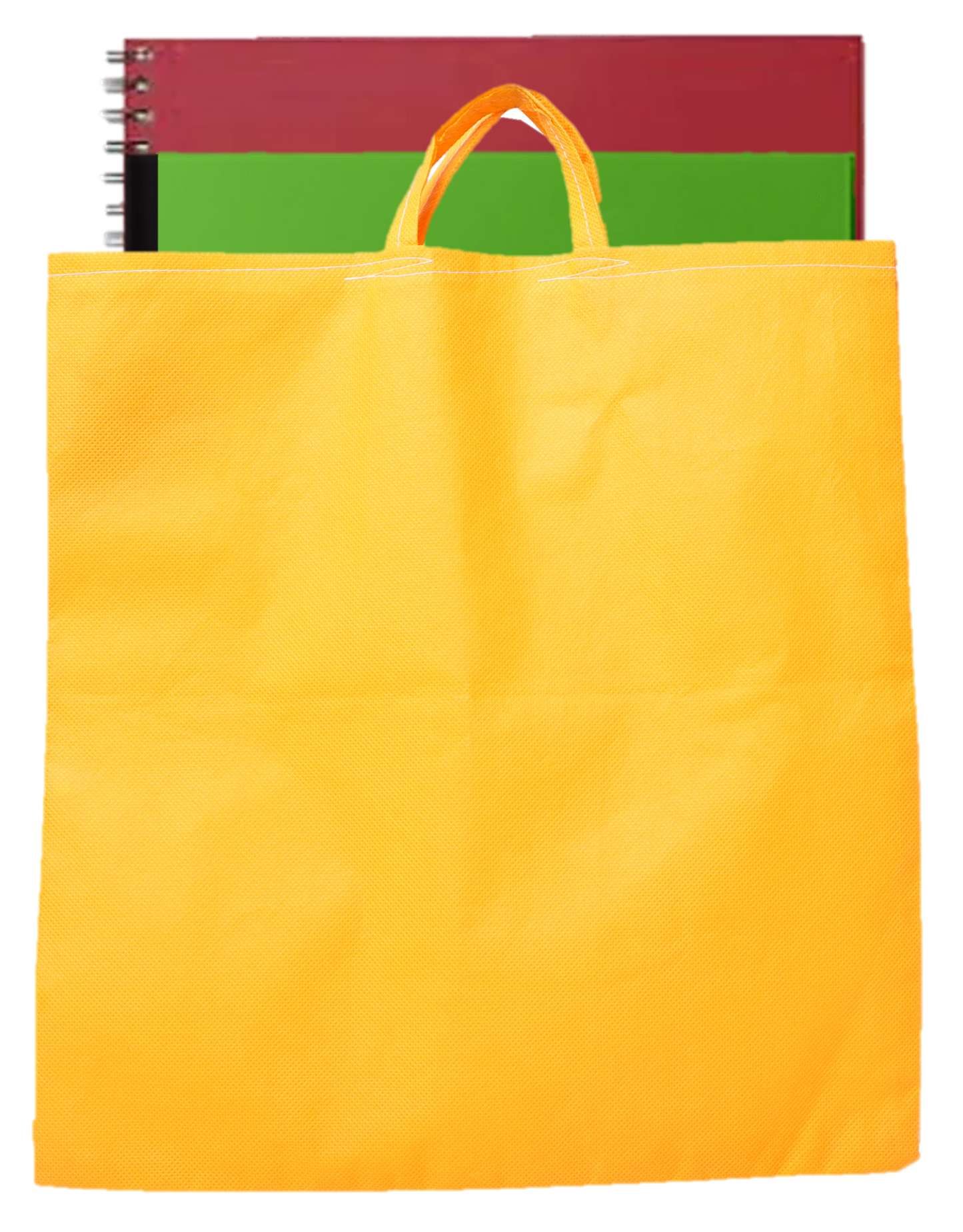 LUSKA Reusable Tote Grocery Shopping Bags (Pack of 5) | With Handles | Hold 7 kgs | 11 in x 13 in | Hand-made Recyclable Eco Friendly Jhola Bag, Shopping Bag For Grocery, Vegetable Bags For Market | Orange Color