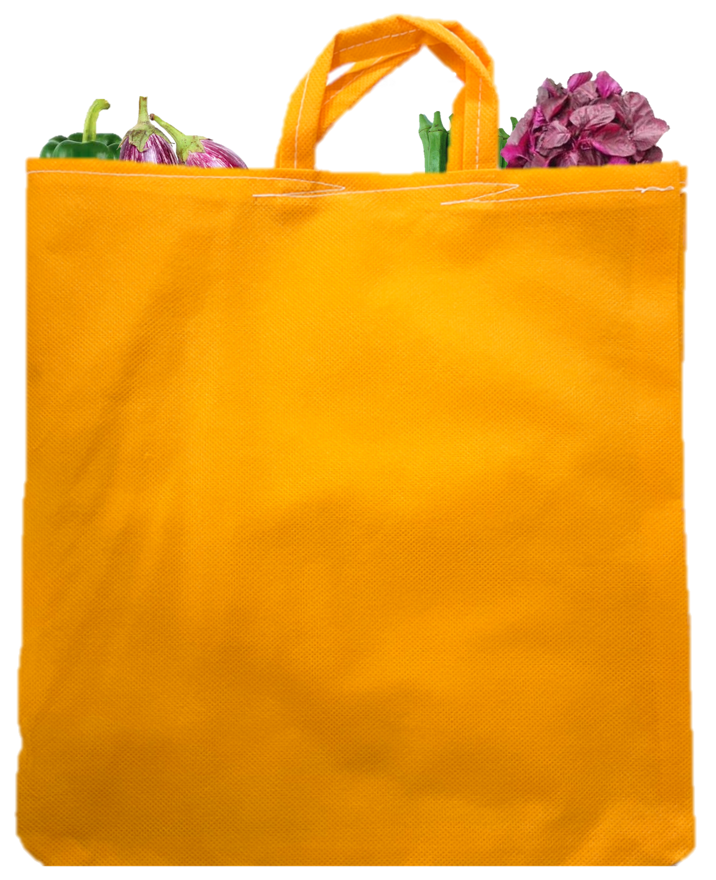 LUSKA Reusable Tote Grocery Shopping Bags (Pack of 5) | With Handles | Hold 6 kgs | 11 in x 13 in | Hand-made Recyclable Eco Friendly Jhola Bag, Shopping Bag For Grocery, Vegetable Bags For Market | Orange Color