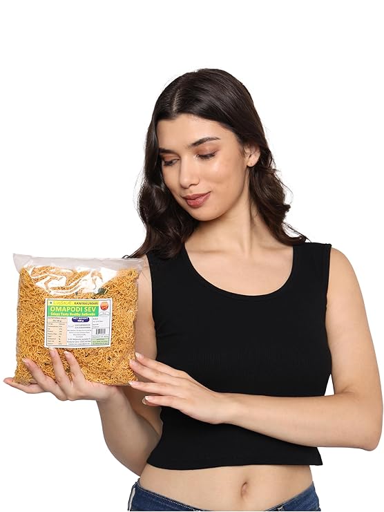 LUSKA Kanyakumari Crispy Delicious Omapodi Thin Sev Namkeen Snack | 250 grams | Traditional South Indian Sev| Besan Sev | Mora Sev | Bhujiya | Bhel Puri Sev | Zero Cholesterol