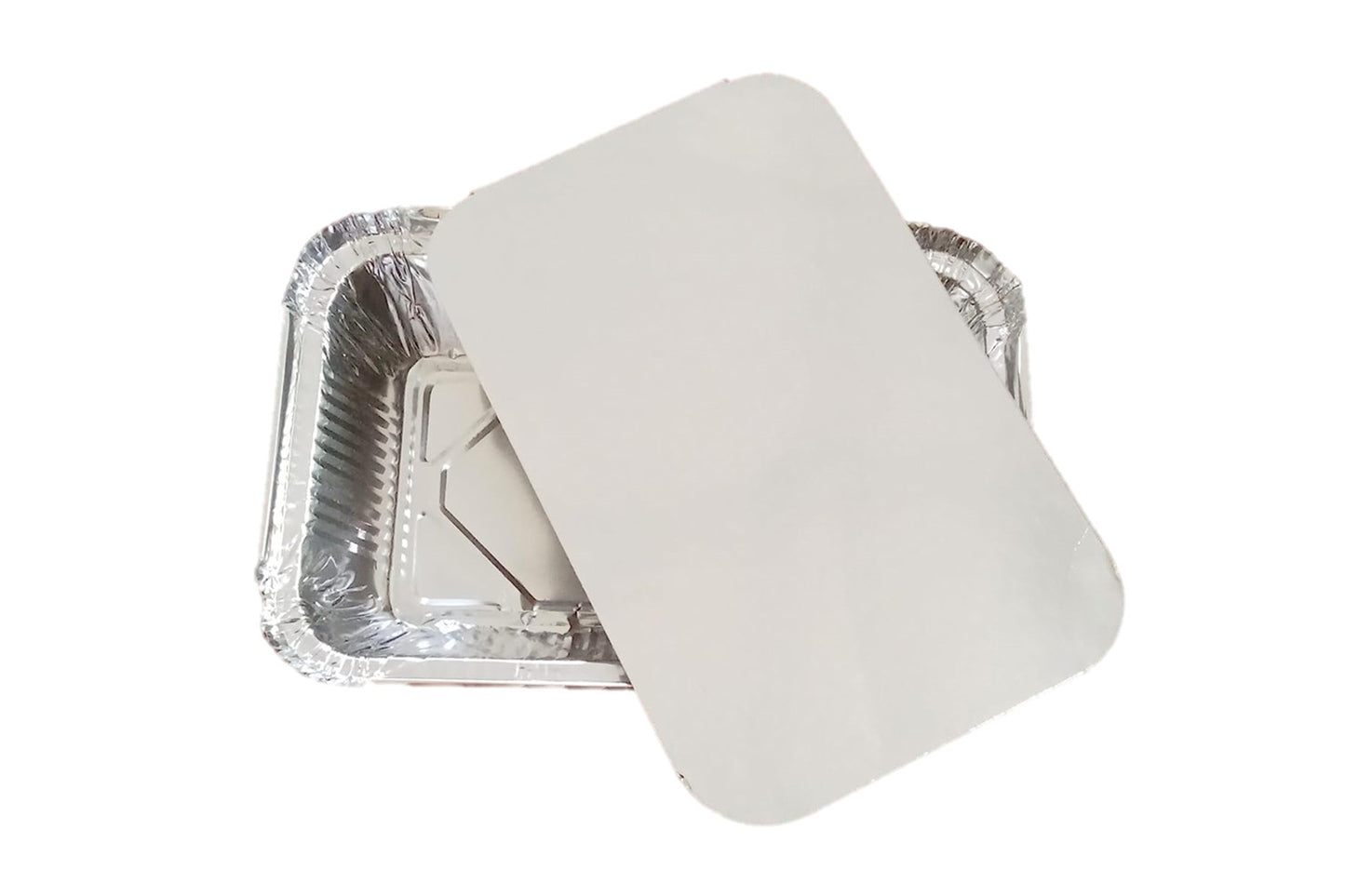 LUSKA Aluminium Silver Foil Container 750ml (Pack of 25) | Food Storage Disposable Containers with Lid for Kitchen, Party Events Catering and Baking