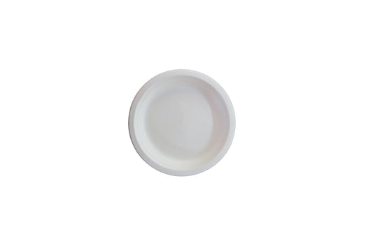 LUSKA Heavy-Duty Sugarcane Paper Plates 7 inch Round White (Pack of 25) | Disposable Dinner Plates | 100% Natural Biodegradable Eco-Friendly