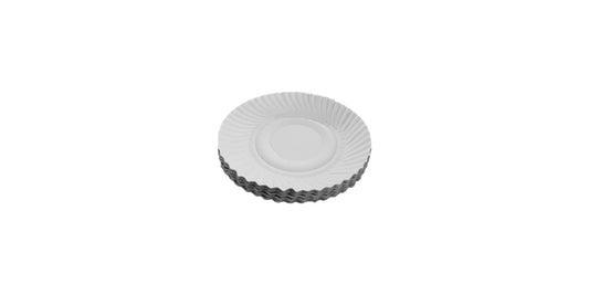 LUSKA 100% Biodegradable 7 inch Round White Paper Plates, for Parties and Family Events, Disposable Pack of 50 Plates