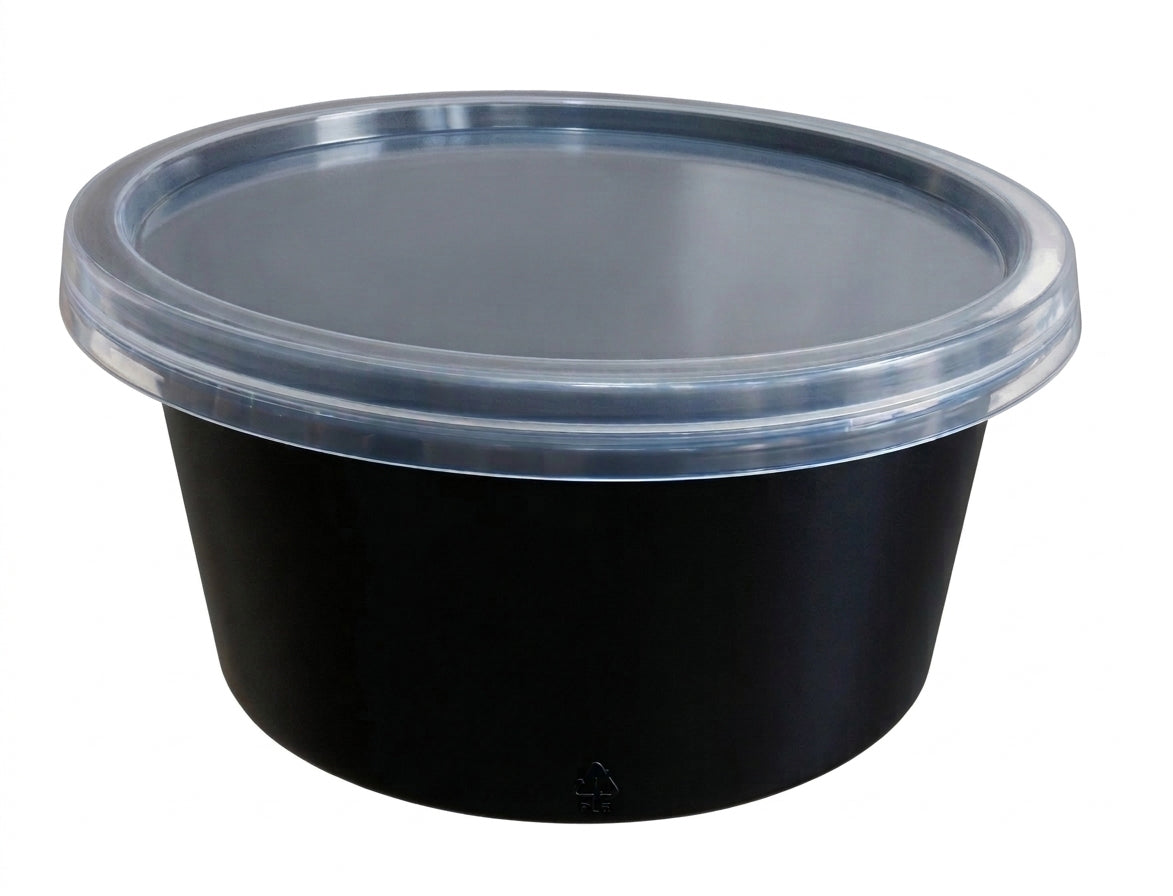 LUSKA Round Reusable Plastic Containers with Lid, 120ml (Pack of 25) for Food Storage, Food Delivery, Kitchen and Houshold use | Microwave Safe, Microwave Safe, Fridge & Freezer Safe