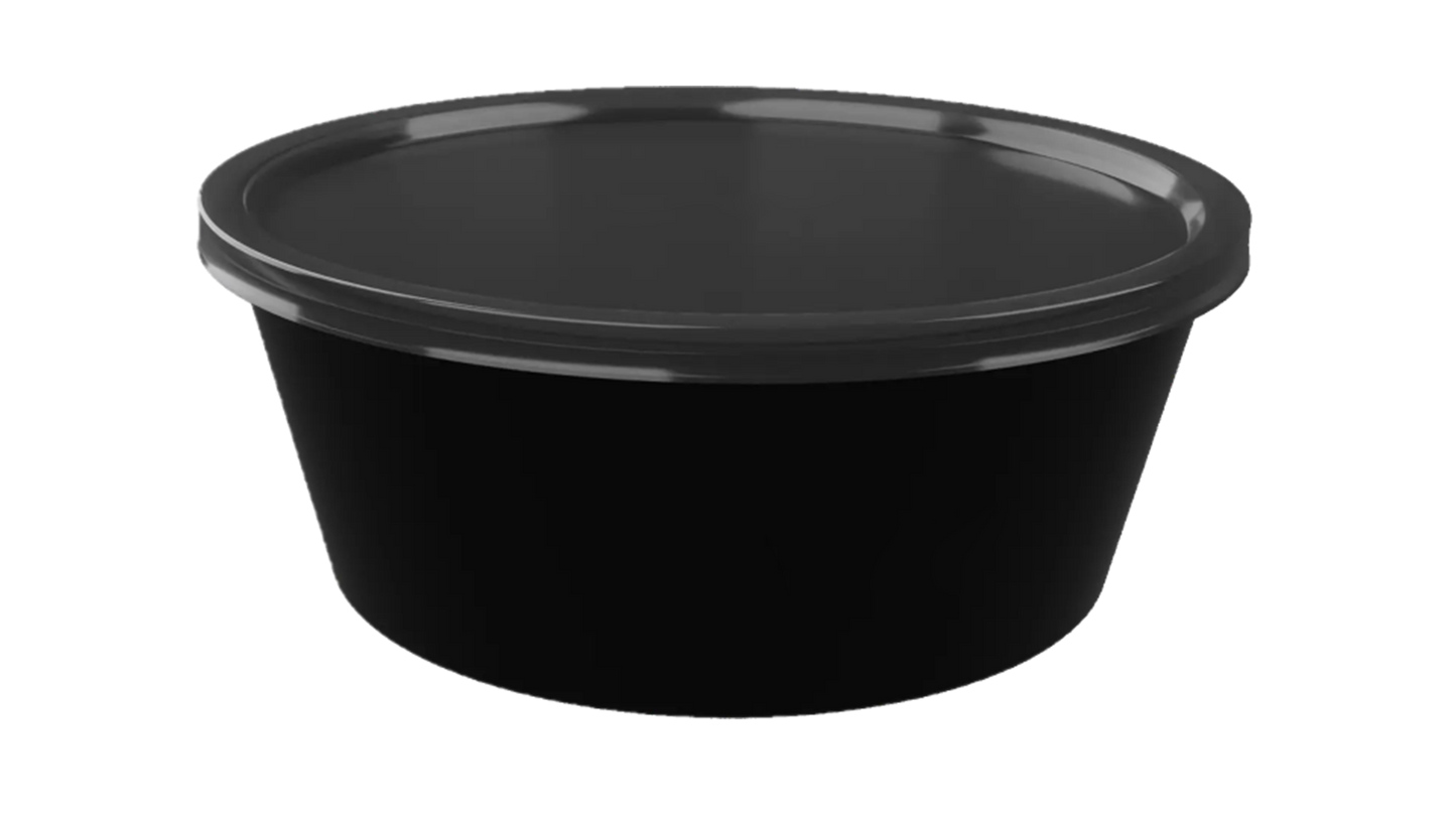 LUSKA Round Reusable Plastic Containers with Lid, 250ml (Pack of 25) for Food Storage, Food Delivery, Kitchen and Houshold use | Microwave Safe, Microwave Safe, Fridge & Freezer Safe