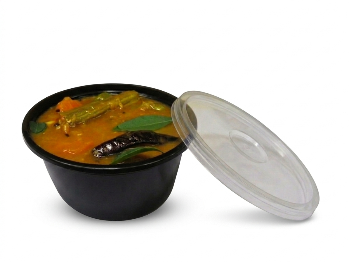 LUSKA Round Reusable Plastic Containers with Lid, 250ml (Pack of 25) for Food Storage, Food Delivery, Kitchen and Houshold use | Microwave Safe, Microwave Safe, Fridge & Freezer Safe