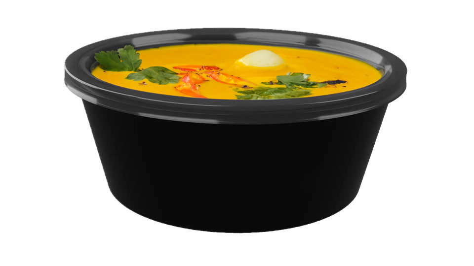 LUSKA Round Reusable Plastic Containers with Lid, 250ml (Pack of 25) for Food Storage, Food Delivery, Kitchen and Houshold use | Microwave Safe, Microwave Safe, Fridge & Freezer Safe