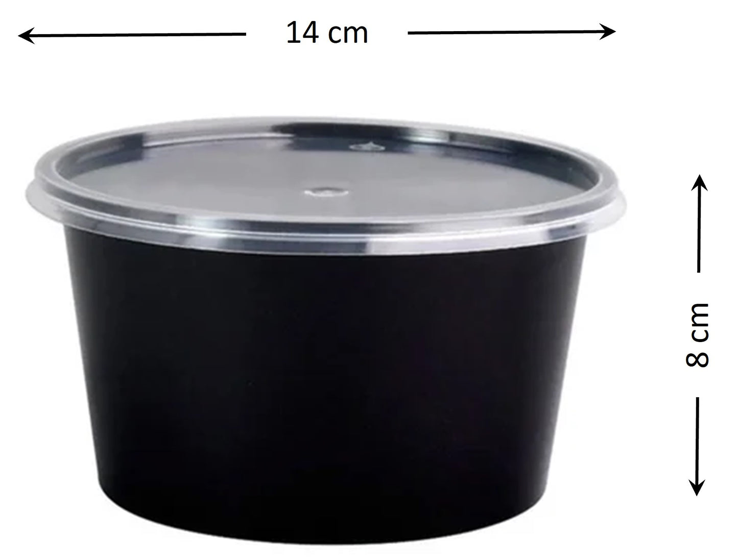 LUSKA Round Reusable Plastic Containers with Lid, 1000ml (Pack of 25) for Food Storage, Food Delivery, Kitchen and Household use | Microwave Safe, Fridge & Freezer Safe
