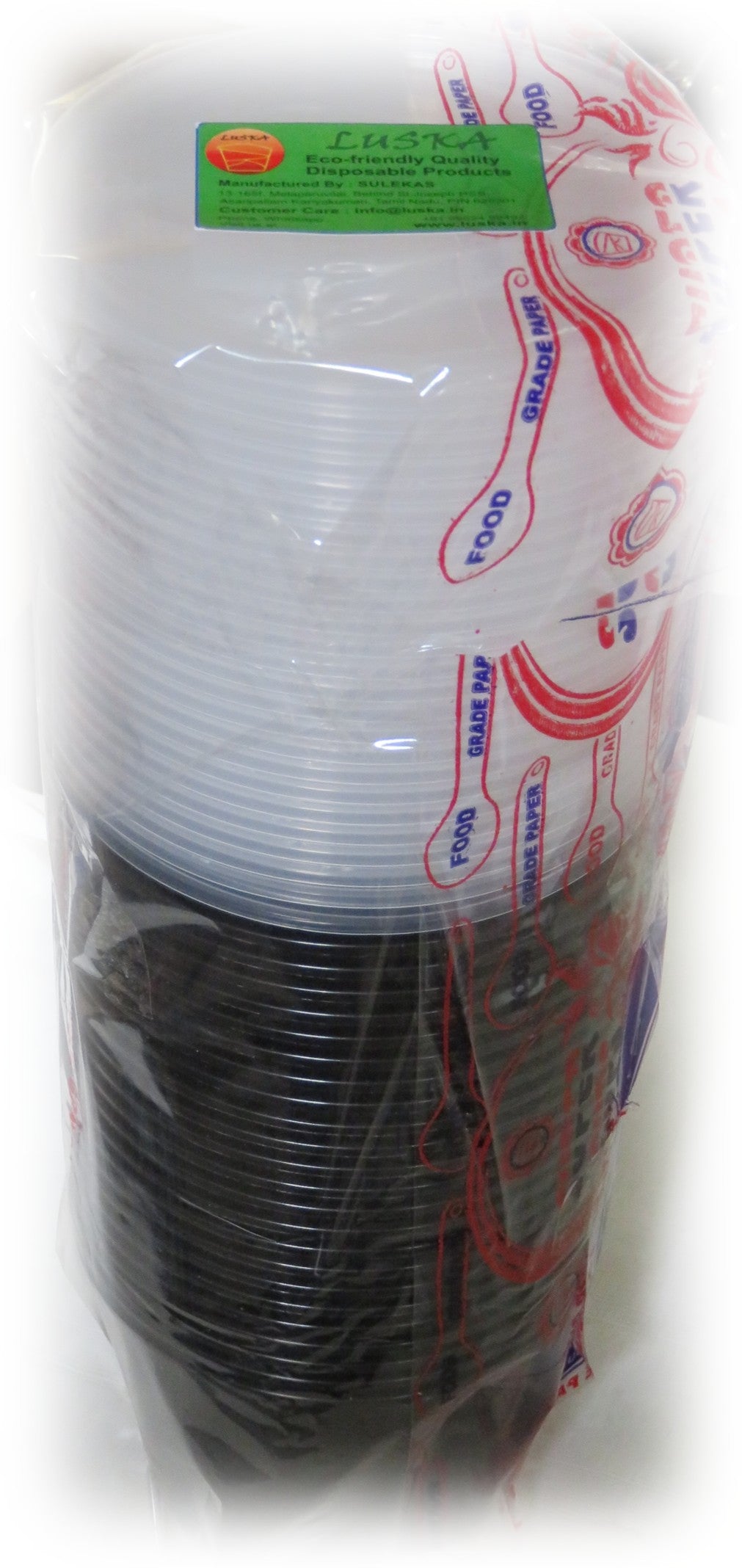LUSKA Round Food Delivery Containers with Lid, 500ml (Pack of 25) | Reusable Plastic Containers for Food Delivery, Food Storage, Kitchen and Household use | Microwave Safe, Fridge & Freezer Safe