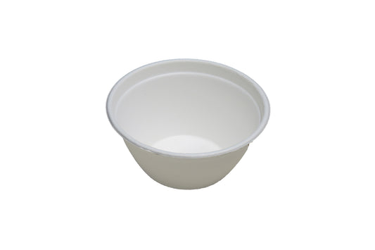 LUSKA Heavy-Duty Sugarcane Paper Bowl 240ml Round White (Pack of 50) | Disposable Paper Bowls | 100% Natural Biodegradable Eco-Friendly
