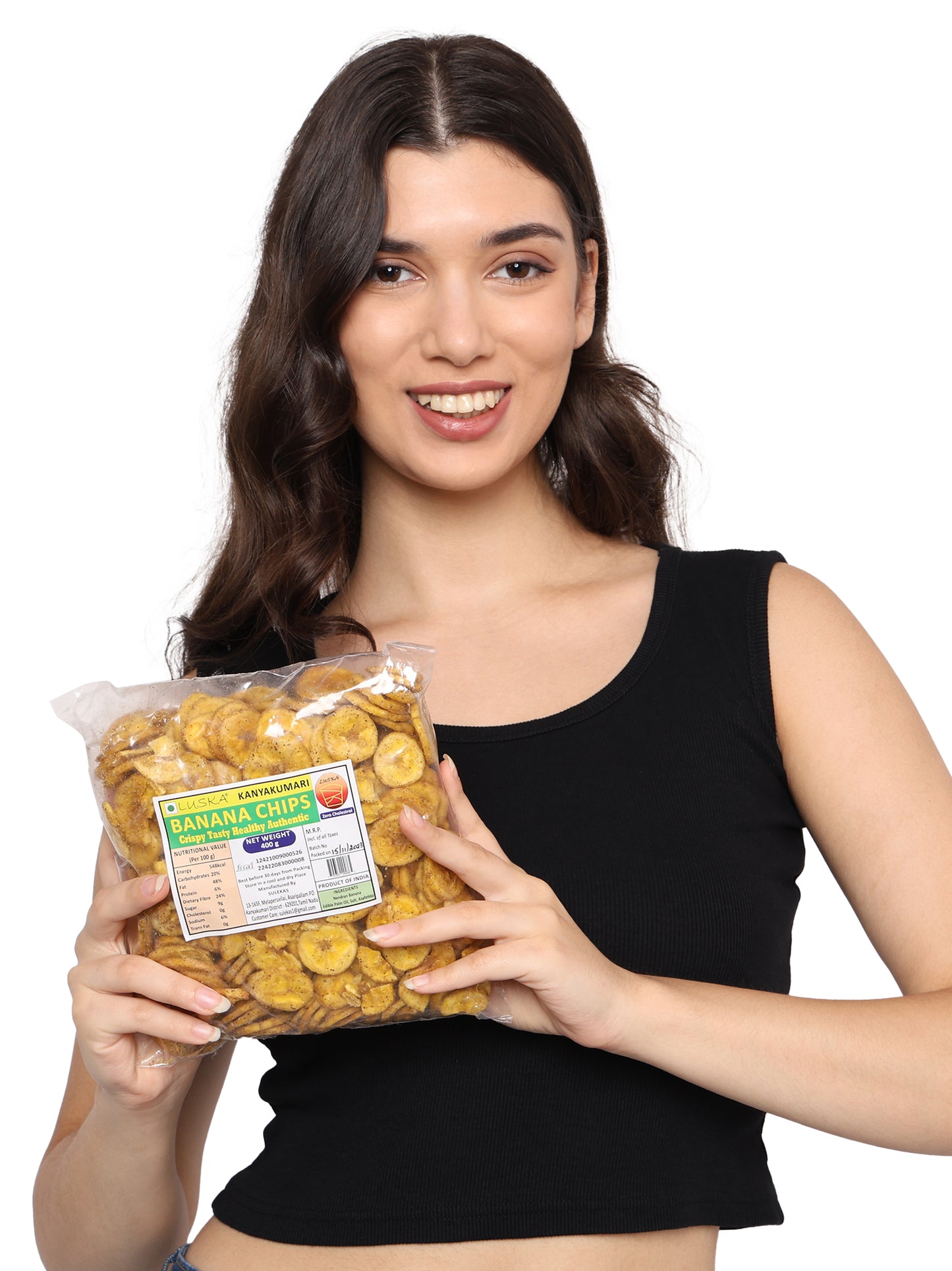 LUSKA Kanyakumari Banana Chips, 250 grams, Authentic Nendran Plantain Chips (250g) | Zero Cholesterol